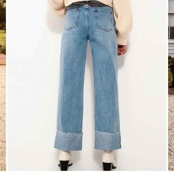 NWT Q2 Straight Leg Womens Cuffed Jean - size 10 - Picture 10 of 14